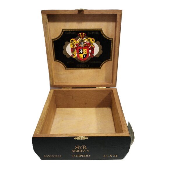 RARE Collectible Savinelli Series Y Torpedo Nicaragua Wooden Cigar Box - Picture 3 of 12